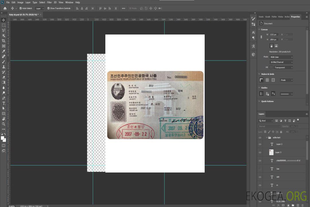Visa CORÉE template